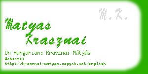 matyas krasznai business card