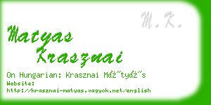 matyas krasznai business card